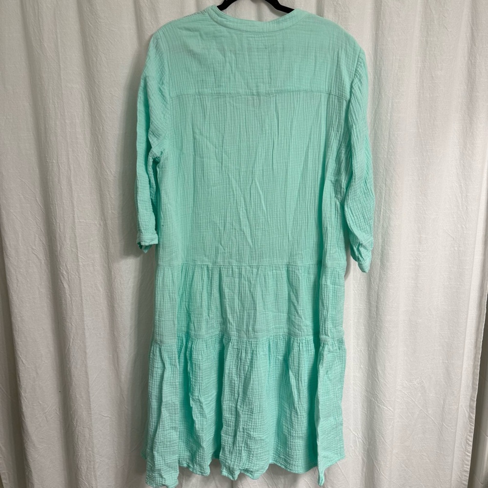 Soft‎ Surroundings Dress Laguna Solid Cotton Gauze Dress 1X Modest - Picture 4 of 7